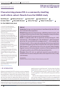 Cover page: Characterizing plasma NfL in a community‐dwelling multi‐ethnic cohort: Results from the HABLE study