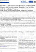 Cover page: Decreased Cephalosporin Susceptibility of Oropharyngeal Neisseria Species in Antibiotic-using Men Who Have Sex With Men in Hanoi, Vietnam