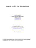 Cover page: A Unifying Theory of Value Based Management