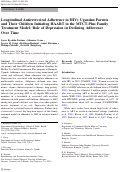 Cover page: Longitudinal Antiretroviral Adherence in HIV+ Ugandan Parents and Their Children Initiating HAART in the MTCT-Plus Family Treatment Model: Role of Depression in Declining Adherence Over Time