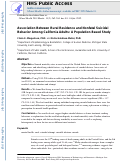 Cover page: Association Between Rural Residence and Nonfatal Suicidal Behavior Among California Adults: A Population‐Based Study