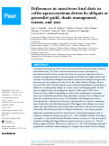 Cover page: Differences in insectivore bird diets in coffee agroecosystems driven by obligate or generalist guild, shade management, season, and year