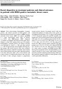 Cover page: Racial disparities in treatment patterns and clinical outcomes in patients with HER2-positive metastatic breast cancer