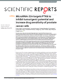 Cover page: MicroRNA-214 targets PTK6 to inhibit tumorigenic potential and increase drug sensitivity of prostate cancer cells