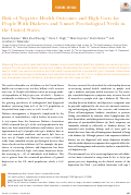 Cover page: Risk of Negative Health Outcomes and High Costs for People With Diabetes and Unmet Psychological Needs in the United States.