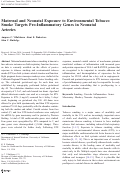 Cover page: Maternal and Neonatal Exposure to Environmental Tobacco Smoke Targets Pro-Inflammatory Genes in Neonatal Arteries