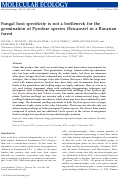 Cover page: Fungal host specificity is not a bottleneck for the germination of Pyroleae species (Ericaceae) in a Bavarian forest