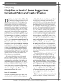 Cover page: Discipline or Punish? Some Suggestions for School Policy and Teacher Practice