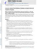 Cover page: Lessons Learned from Building a Pediatric-to-Adult Sickle Cell Transition Program.