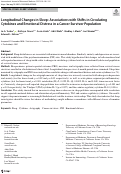 Cover page: Longitudinal Changes in Sleep: Associations with Shifts in Circulating Cytokines and Emotional Distress in a Cancer Survivor Population