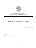 Cover page: Essays on the Epistemology of Science