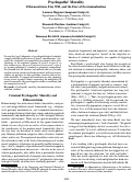 Cover page: Psychopaths’ Morality. Ethicocentrism, Free Will, and the Fear of Decriminalization