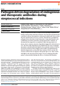 Cover page: Pathogen-driven degradation of endogenous and therapeutic antibodies during streptococcal infections.