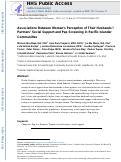 Cover page: Associations Between Women’s Perception of Their Husbands’/Partners’ Social Support and Pap Screening in Pacific Islander Communities