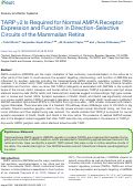 Cover page: TARPγ2 Is Required for Normal AMPA Receptor Expression and Function in Direction-Selective Circuits of the Mammalian Retina.