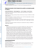 Cover page: Maternal prenatal cortisol trajectories predict accelerated growth in infancy.