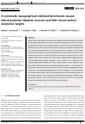Cover page: A systematic topographical relationship between mouse lateral posterior thalamic neurons and their visual cortical projection targets