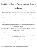 Cover page: Sensitivity of Electron Transfer Mediated Decay to Ion Pairing