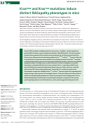 Cover page: KrasP34R and KrasT58I mutations induce distinct RASopathy phenotypes in mice