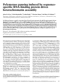 Cover page: Polymerase pausing induced by sequence-specific RNA-binding protein drives heterochromatin assembly.