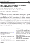 Cover page: Biallelic sequence variants in INTS1 in patients with developmental delays, cataracts, and craniofacial anomalies.