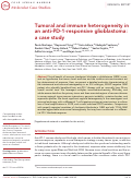 Cover page: Tumoral and immune heterogeneity in an anti-PD-1 responsive glioblastoma: a case study