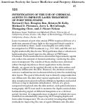 Cover page: Investigation of the use of chemical agents to improve laser treatment of port wine stains