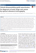 Cover page: Stimuli-disassembling gold nanoclusters for diagnosis of early stage oral cancer by optical coherence tomography