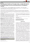 Cover page: Recruiting Rural Healthcare Providers Today: a Systematic Review of Training Program Success and Determinants of Geographic Choices