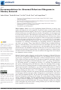 Cover page: Recommendations for Abnormal Behaviour Ethograms in Monkey Research