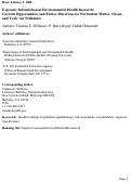 Cover page: Exposure information in environmental health research: Current opportunities and future directions for particulate matter, ozone, and toxic air pollutants