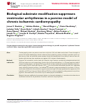 Cover page: Biological substrate modification suppresses ventricular arrhythmias in a porcine model of chronic ischaemic cardiomyopathy.