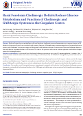 Cover page: Basal Forebrain Cholinergic Deficits Reduce Glucose Metabolism and Function of Cholinergic and GABAergic Systems in the Cingulate Cortex.