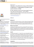 Cover page: Validation of collateral scoring on flat-detector multiphase CT angiography in patients with acute ischemic stroke.