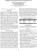 Cover page: Reading Level Assessment for Literary and Expository Texts