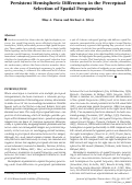 Cover page: Persistent Hemispheric Differences in the Perceptual Selection of Spatial Frequencies