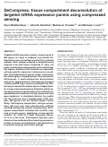 Cover page: DeCompress: tissue compartment deconvolution of targeted mRNA expression panels using compressed sensing