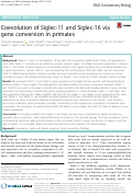 Cover page: Coevolution of Siglec-11 and Siglec-16 via gene conversion in primates.