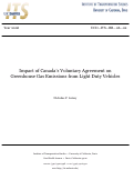 Cover page: Impact of Canada’s Voluntary Agreement on Greenhouse Gas Emissions from Light Duty Vehicles