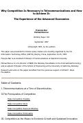 Cover page: Why Competition Is Necessary in Telecommunications and How to Achieve It: The Experience of the Advanced Economies