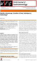 Cover page: Quality colonoscopy: A matter of time, technique or technology?