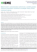 Cover page: Mixed waste contamination selects for a mobile genetic element population enriched in multiple heavy metal resistance genes