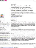 Cover page: Extracting patient-level data from the electronic health record: Expanding opportunities for health system research