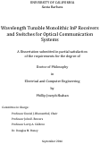 Cover page: Wavelength Tunable Monolithic InP Receivers and Switches for Optical Communication Systems