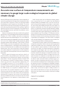 Cover page: Accurate near surface air temperature measurements are necessary to gauge large-scale ecological responses to global climate change.