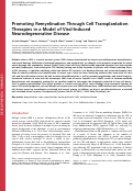 Cover page: Promoting remyelination through cell transplantation therapies in a model of viral‐induced neurodegenerative disease