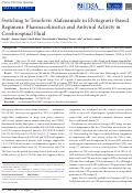 Cover page: Switching to Tenofovir Alafenamide in Elvitegravir-Based Regimens: Pharmacokinetics and Antiviral Activity in Cerebrospinal Fluid