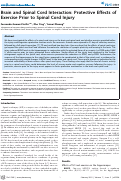 Cover page: Brain and Spinal Cord Interaction: Protective Effects of Exercise Prior to Spinal Cord Injury