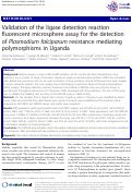 Cover page: Validation of the ligase detection reaction fluorescent microsphere assay for the detection of Plasmodium falciparum resistance mediating polymorphisms in Uganda