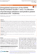 Cover page: Deregulated expression of the HSP40 family members Auxilin-1 and -2 is indicative of proteostasis imbalance and predicts patient outcome in Ph(+) leukemia.